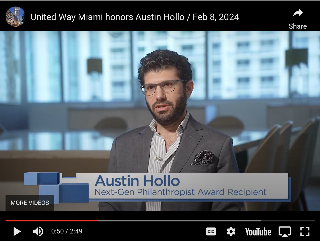 United Way Miami honors Austin Hollo / Feb 8, 2024